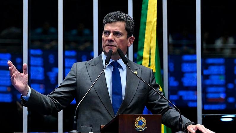 Em discurso, à tribuna, senador Sergio Moro (PL-PR).