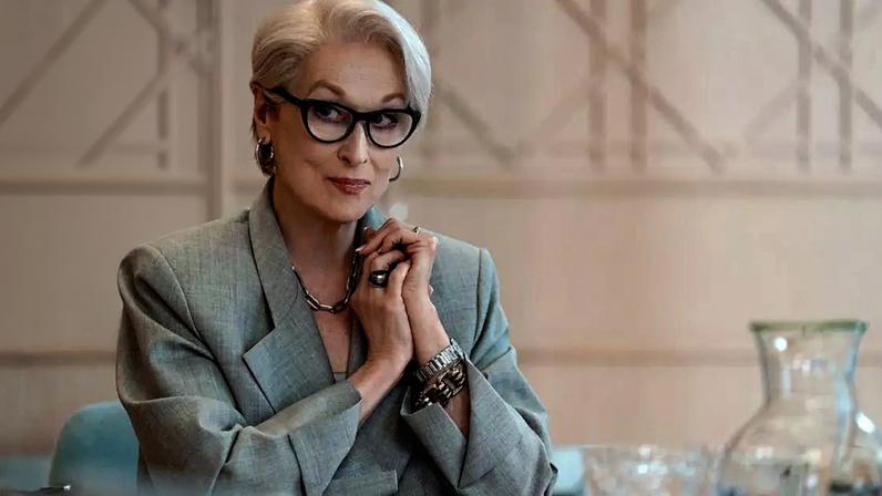 Atriz Meryl Streep durante cena do filme