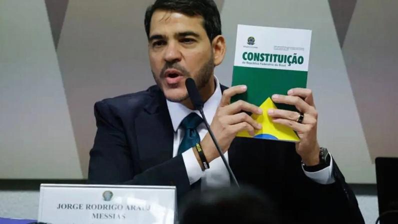O advogado-geral da União Jorge Messias que foi indicado pelo Presidente da República Luiz Inácio Lula da Silva, ao cargo de ministro do Supremo Tribunal Federal (STF), durante a sabatina promovida pela Comissão de Constituição e Justiça (CCJ) do Senado, realizada nesta quarta-feira 29