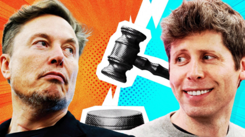 Montagem mostra Elon Musk e Sam Altman