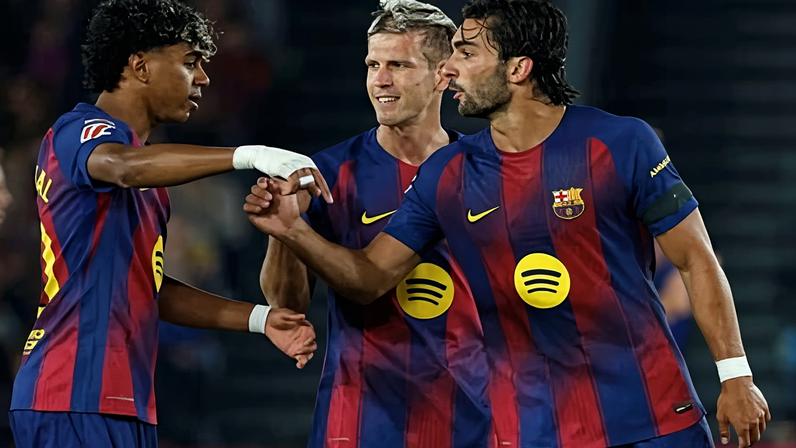 Barcelona celebrate a goal