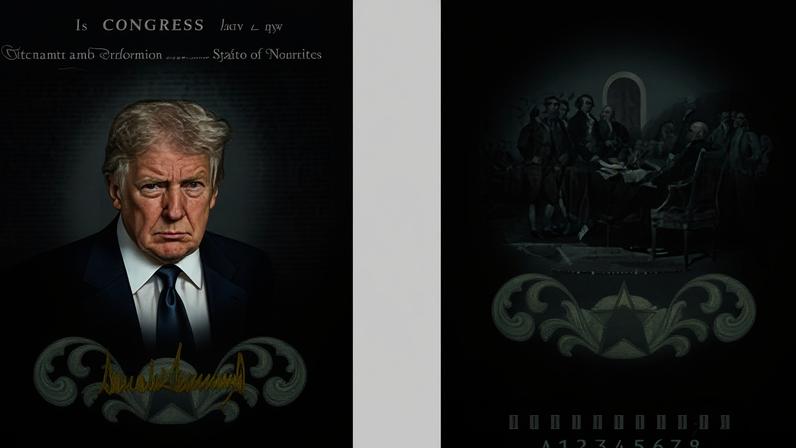 A mockup of a new passport featuring Donald Trump's image.