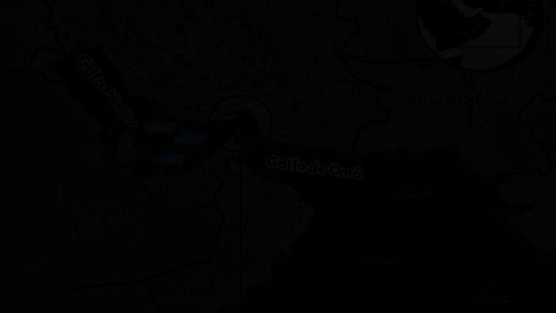 Mapa do Golfo Pérsico, Golfo de Omã e Estreito de Ormuz
