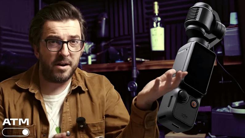Imagem do DJI Osmo Pocket 4 durante a sessão de perguntas e respostas.