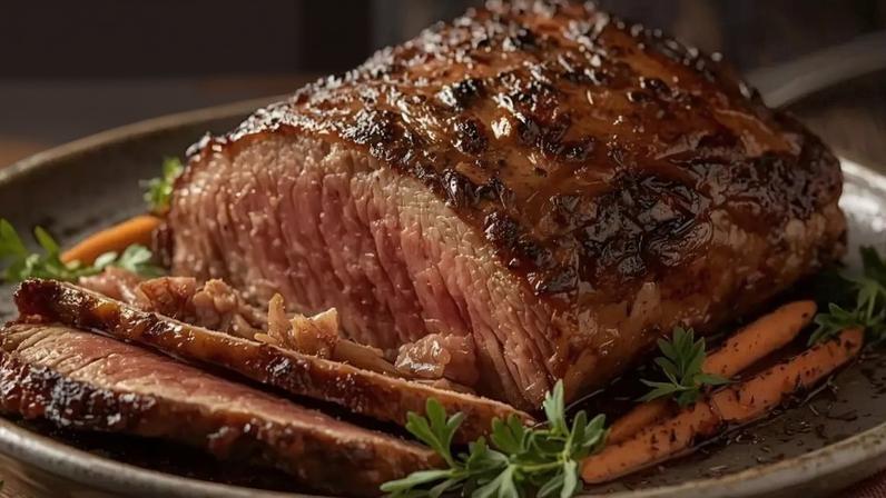 Carne assada suculenta ao forno