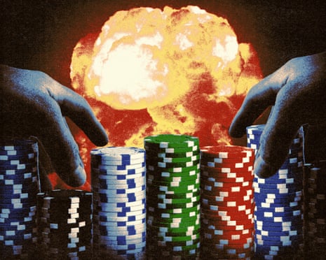 The proliferation of online betting markets like Polymarket and Kalshi has allowed bets on virtually any news event, including the Iran war. Illustration: Guardian Design/Getty Images