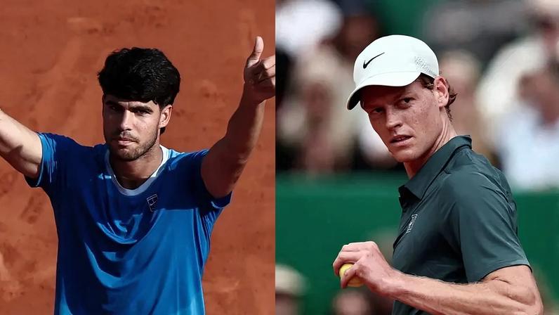 Carlos Alcaraz enfrenta Jannik Sinner na final do Masters 1000 de Monte Carlo (Foto: THIBAUD MORITZ / AFP)
