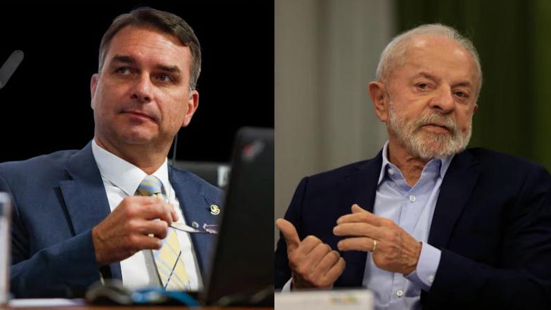 O senador Flávio Bolsonaro e o presidente Lula. Foto: Wilton Jr/Estadão