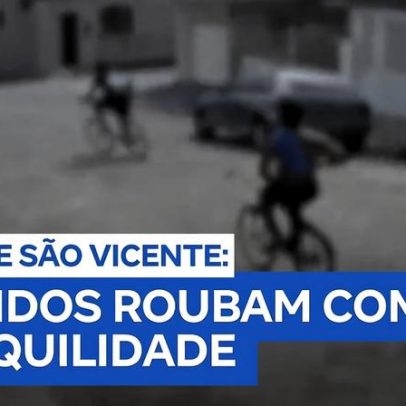 Vídeos mostram bandidos agindo sem pressa durante roubos no litoral