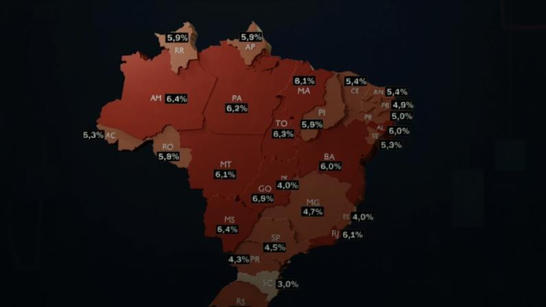 Inadimplência das pessoas físicas por estado • Arte: CNN Brasil