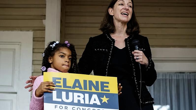 Elaine Luria speaks at a campaign event on 30 October 2022 in Suffolk, Virginia.