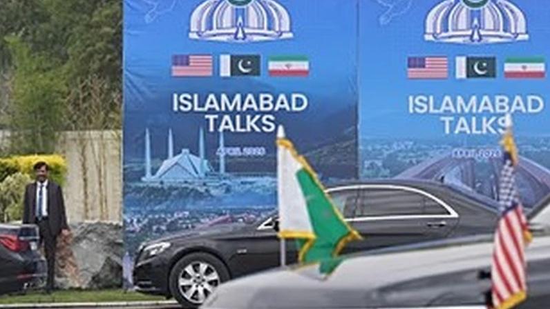 A vehicle believed to be carrying U.S. Vice President JD Vance makes its way upon his arrival for talks with Iranian officials in Islamabad, Pakistan, Saturday, April 11, 2026