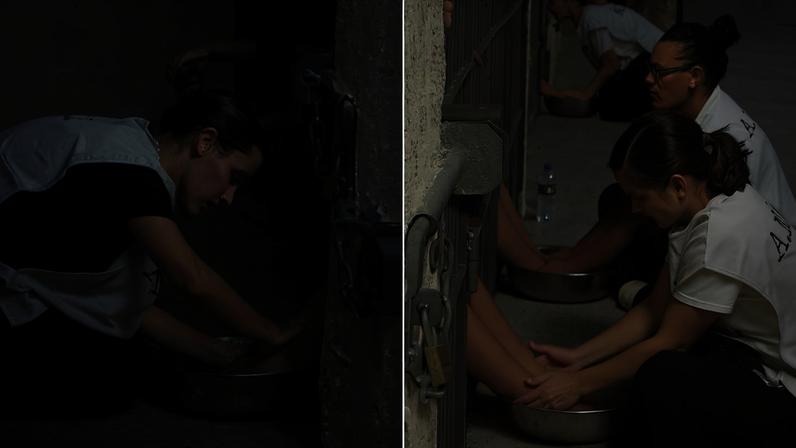 Cristãs lavam pés de mulheres presas durante evangelismo de Páscoa em Goiás