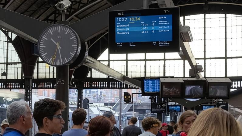 Passengers at Copenhagen central station. One affected customer in Denmark said they had been obliged to cancel their passport.