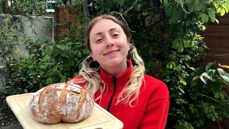 Ruby Lott-Lavigna at her former home during lockdown in April 2020.