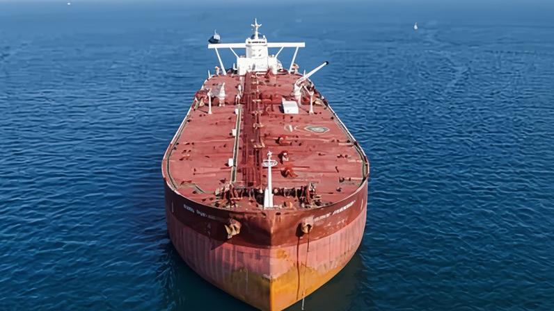 A Malta-flagged tanker that arrived in Iraq’s territorial waters after sailing through the strait of Hormuz last week. ‘Iran knows that its chief weapon is the economic pain it can inflict, primarily through control of the strait of Hormuz.’ Photograph: Mohammed Aty/Reuters
