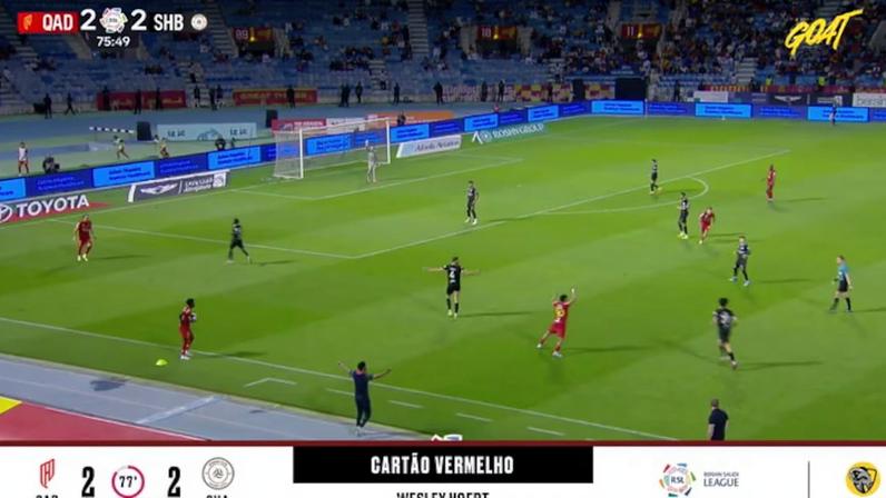 Al Qadisiya e Al Shabab empatam 2-2; Wesley Hoedt expulso