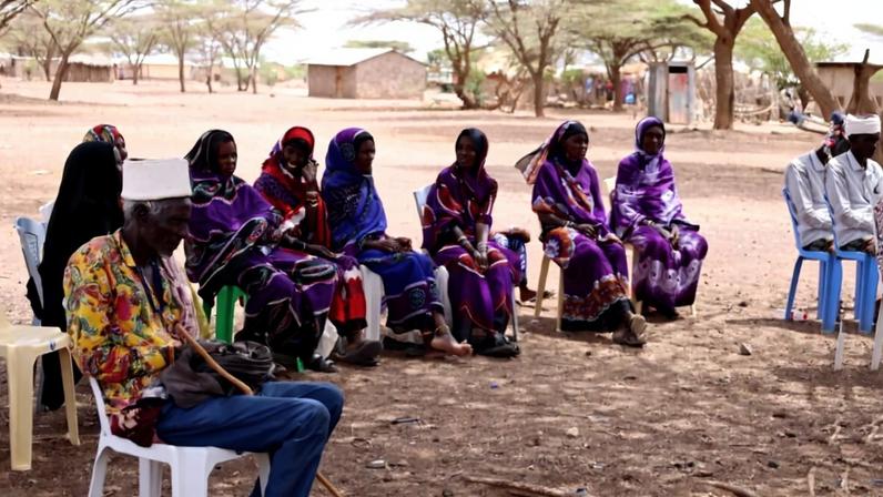 Residents of Kalacha settlement during a meeting with civil society representatives and lawyers in February, 2026.