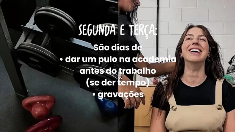 Bruna Trevisan detalhou sua rotina semanal para seus seguidores