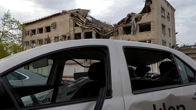 Aftermath of a Russian combined attack on Kyiv, Ukraine on Thursday 16 April in which Russian forces struck the capital with kamikaze drones as well as cruise and ballistic missiles.