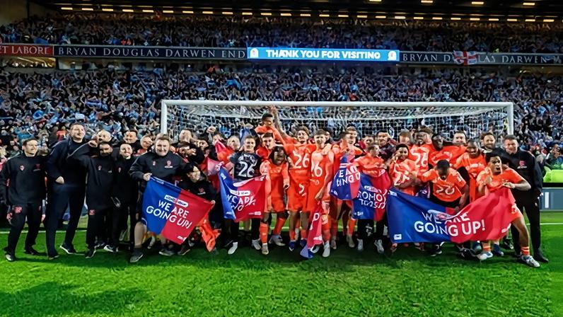 Coventry City celebrate promotion, 25 years after being relegated from the Premier League.