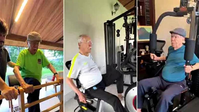 José Sarney, aos 95 anos, exibe rotina de exercícios