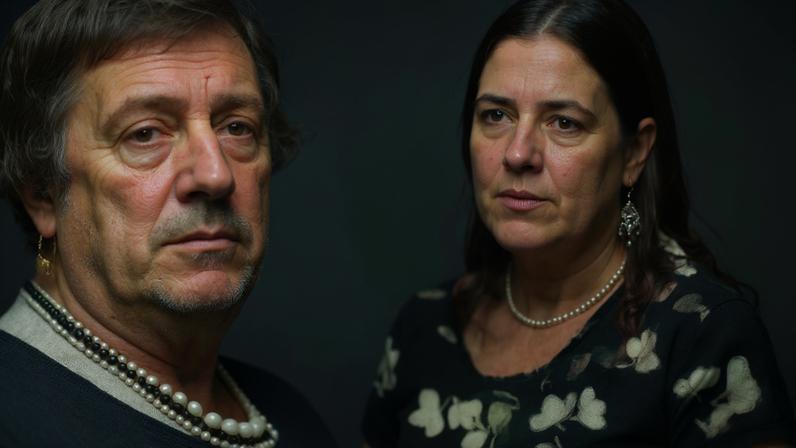 Montagem com foto antiga de duas mulheres, uma idosa e outra jovem