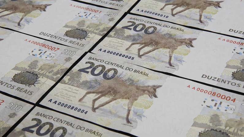 O Banco Central lança a nova nota de R$ 200,00 com a imagem do lobo-guará.