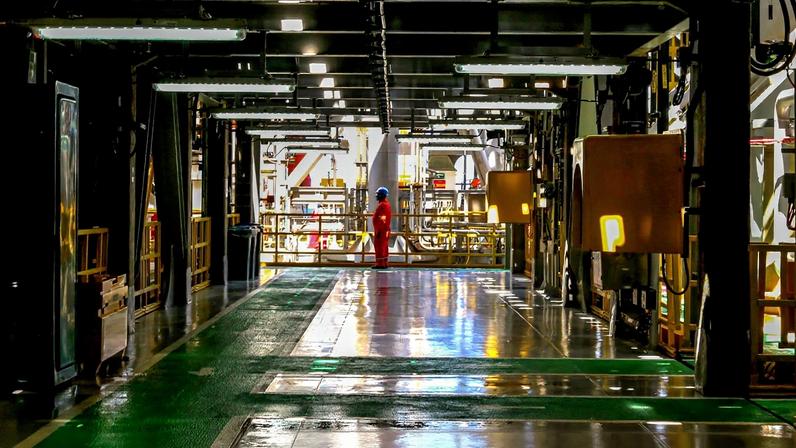Rio de Janeiro (RJ), 28/09/2023 - Vista aérea do navio-plataforma P-71, instalado no campo de Itapu, no pré-sal da Bacia de Santos, a 200 km da costa do Rio de Janeiro. Foto:Tânia Rêgo/Agência Brasil