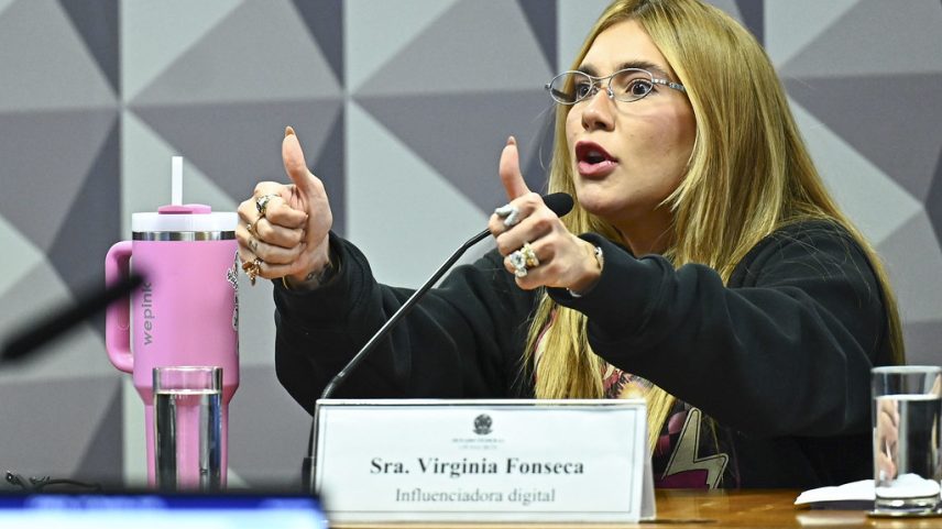 Virgínia Fonseca durante depoimento na CPI das Bets, no Senado (Andressa Anholete/Agência Senado)
