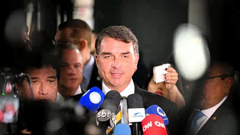 O pré-candidato à Presidência pelo PL, Flávio Bolsonaro. Foto: Edilson Rodrigues/Agência Senado