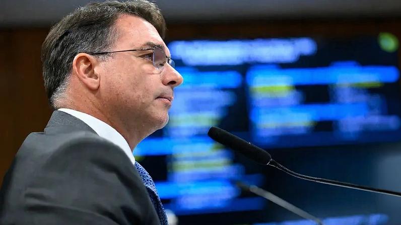 O senador e pré-candidato à Presidência pelo PL, Flávio Bolsonaro. Foto: Andressa Anholete/Agência Senado