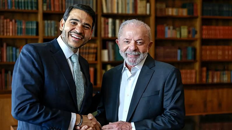 20.11.2025 - Indicação ao STF. Presidente da República Luís Inácio Lula da Silva e o Advogado Geral da União, Jorge Messias, indicado a ministro do Supremo Tribunal Federal. Foto: Ricardo Stuckert / PR
