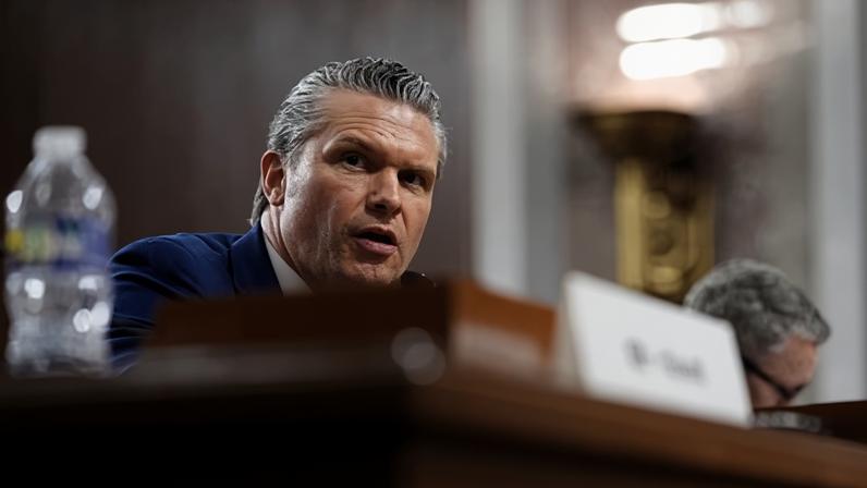 Defense Secretary Pete Hegseth testifies before a Senate armed services committee hearing Thursday.