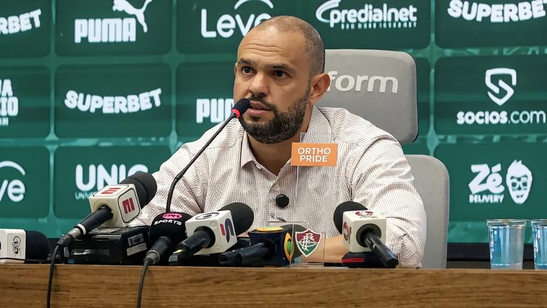 Mattheus Montenegro, presidente do Fluminense, em coletiva (Foto: Marcelo Gonçalves / Fluminense FC)