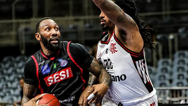 Flamengo em disputa contra o Franca no NBB (Foto: Juliana Nascimento/ CRF)