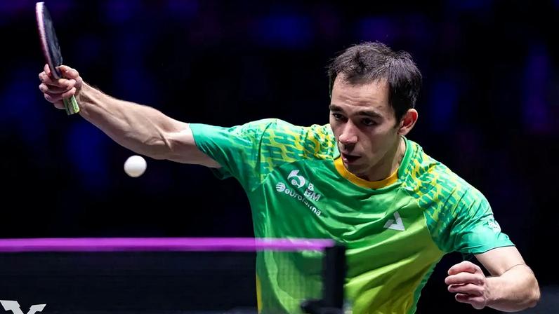 Hugo Calderano em foto de arquivo (Foto: World Table Tennis)