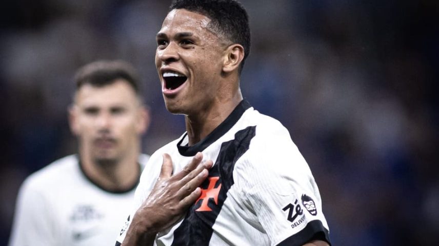 Cauan Barros comemora gol contra o Cruzeiro (Foto: Matheus Lima/Vasco)