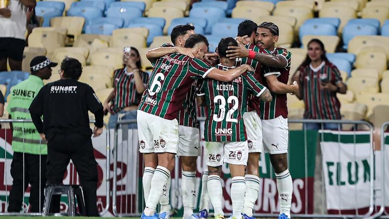 Jogadores do Fluminense vibram | Fluminense x Corinthians — Foto: Marcelo Gonçalves/Fluminense