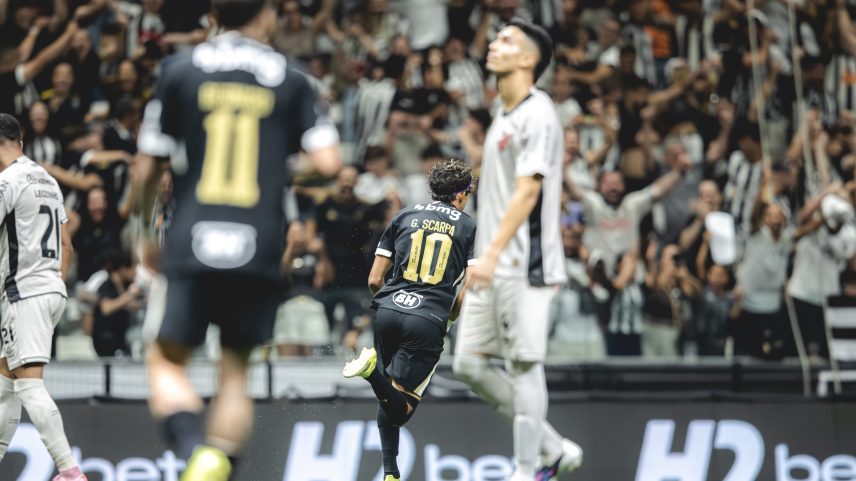 Scarpa comemora gol pelo Atlético-MG — Foto: Pedro Souza / Atlético