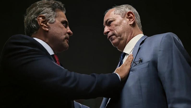 Aécio Neves e Ciro Gomes - 14/04/2026 (Alex Loyola/PSDB/Divulgação)
