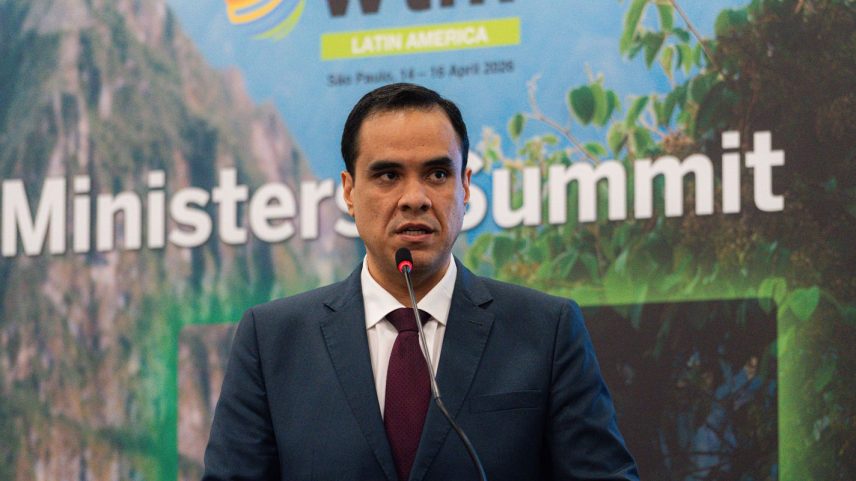 São Paulo (SP), 15/04/2026 - Ministro do Turismo, Gustavo Feliciano, participa da World Travel Market (WTM) Latin America 2026. Foto: Rafael Medelima/MTur