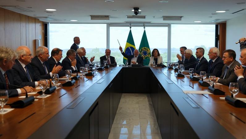 Presidente Luiz Inácio Lula da Silva durante reunião de anúncio de medidas econômicas de sustentação do crescimento no setor habitacional, no Palácio do Planalto.