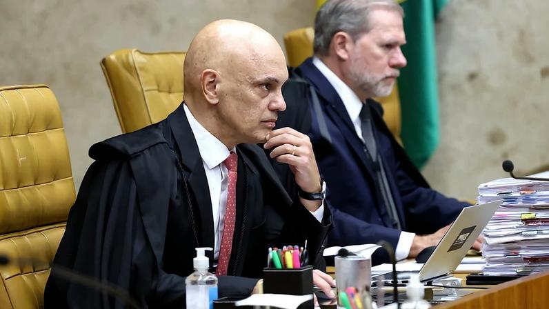 O ministro Alexandre de Moraes, durante sessão do STF