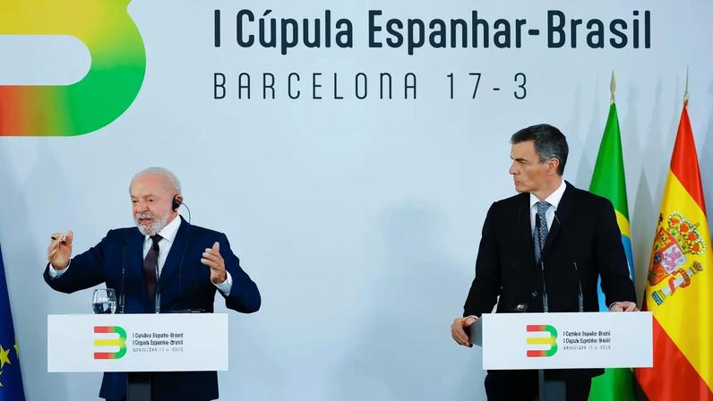 17 de abril de 2026 - Presidente da República, Luiz Inácio Lula da Silva, durante declaração conjunta à imprensa. Palácio Real de Pedralbes, Espanha. Foto: Ricardo Stuckert / PR