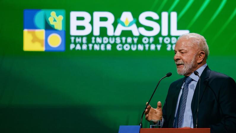 Luiz Inácio Lula da Silva durante cerimônia de Abertura da Feira Industrial de Hanôver