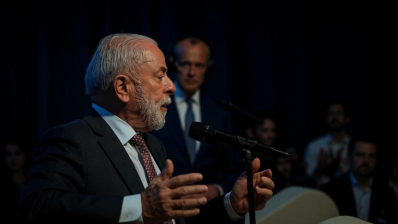 Presidente da República, Luiz Inácio Lula da Silva, durante visita à Feira Industrial de Hanôver. “Messegelände”, na Alemanha. Foto: Ricardo Stuckert / PR