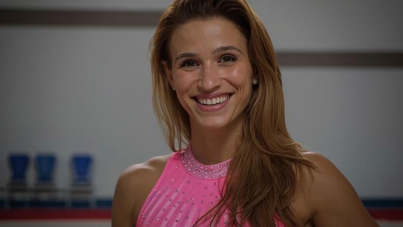 Jade Barbosa mostra a bebê no clube em que treina