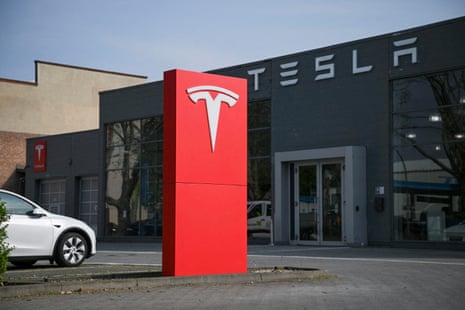 A Tesla dealership in Berlin, Germany.