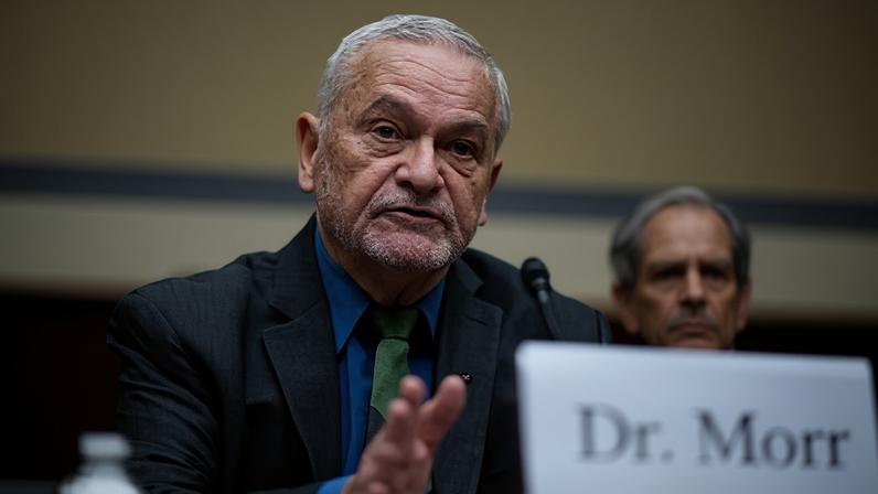 David Morens speaks during a House select subcommittee in Washington in May 2024.